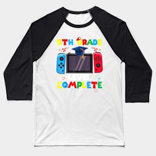 5Th Grade Level Complete Graduation Class Of 2024 Boys Gamer T-Shirt Baseball T-Shirt